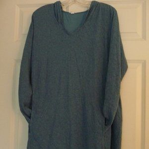 J JILL PURE JILL CRINKLE BEACH HOODIE – COASTAL BLUE – SIZE LARGE